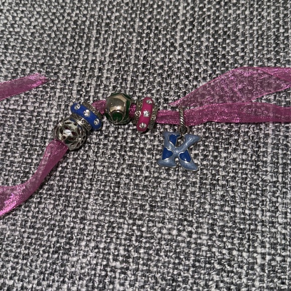 Cluster of Brighton Charms - Blue Letter K, Shamrock Charm, Crystal Spaces - Picture 3 of 4